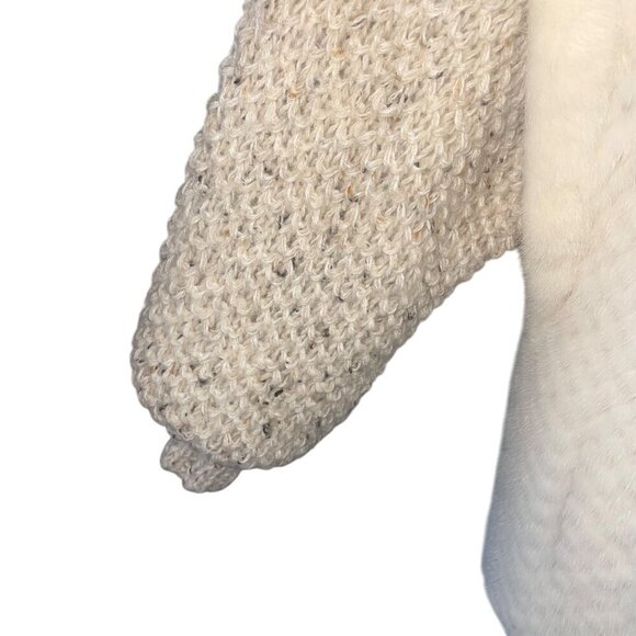 Vintage Womens Jacket Vest Size Medium Cream Knit Convertible Casual Wool - Picture 3 of 9